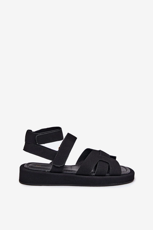 Sandały Damskie Z Rzepami Czarne Uvissa