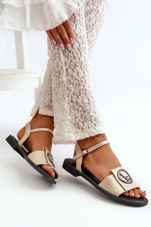 Damskie Sandały Z Ozdobą S.Barski KV27-045 Złote