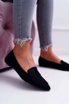 Damskie Balerinki Zamszowe Lordsy Czarne Gretar