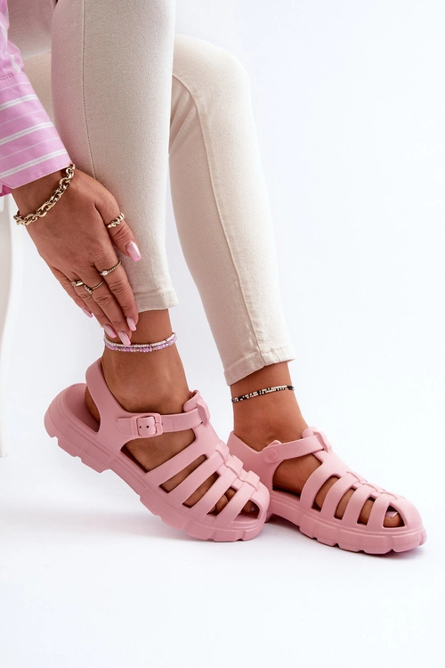 Damskie Piankowe Sandały Rzymianki Różowe Gasaria