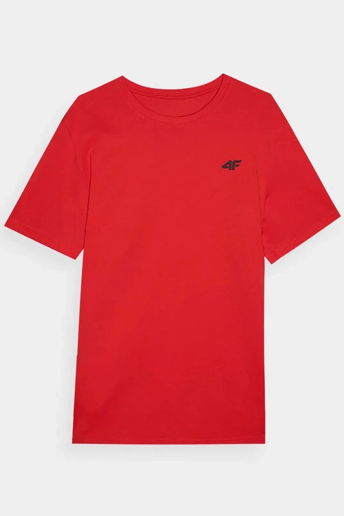 Koszulka Męska Gładka Z Logo 4F 4FWMM00TTSHM1843-70S Pomarańczowa