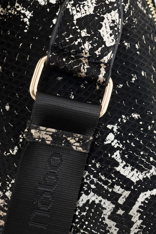 Klasyczna Torebka Listonoszka Wężowy Wzór NOBO N1340-CM23 Czarno-Złota