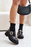 Lakierowane Botki Ze Skarpetą I Klamrą Wsuwane MR880-076 Czarne
