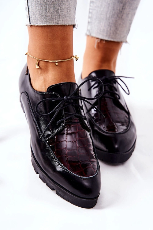 Skórzane Półbuty Monnari M73/1 Czarne