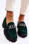 Zamszowe Półbuty Z Ozdobą Laura Messi 2489 Zielone