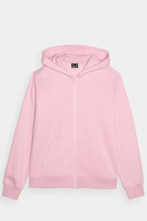 Bluza Damska Dresowa Z Kapturem Rozpinana Bawełniana 4F Różowa 4FWMM00TSWSF1467-56S
