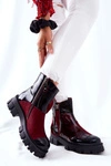 Skórzane Botki Sztyblety Maciejka Czarno-Bordowe 05137-33