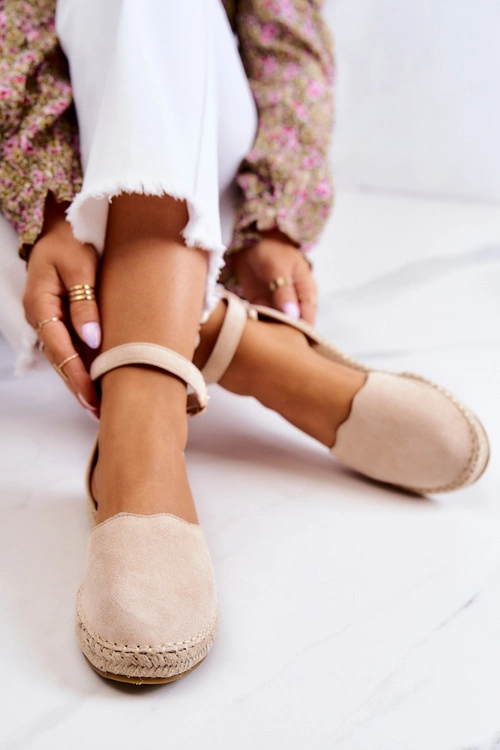 Damskie Espadryle Na Sprzączkę Jasnobeżowe Bonetti