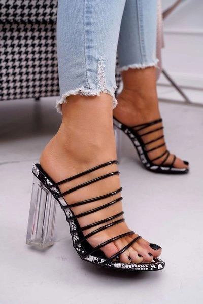 Klapki Damskie Na Słupku Czarne Dubai