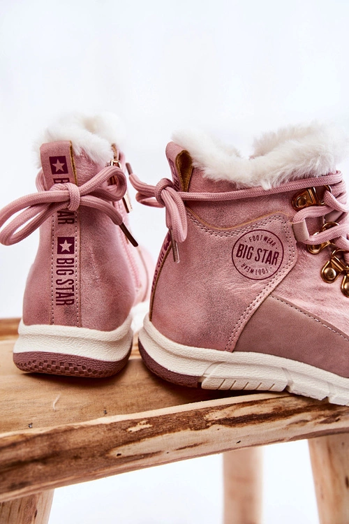 Dziecięce Ocieplane Botki Na Suwak Big Star KK374177 Różowe