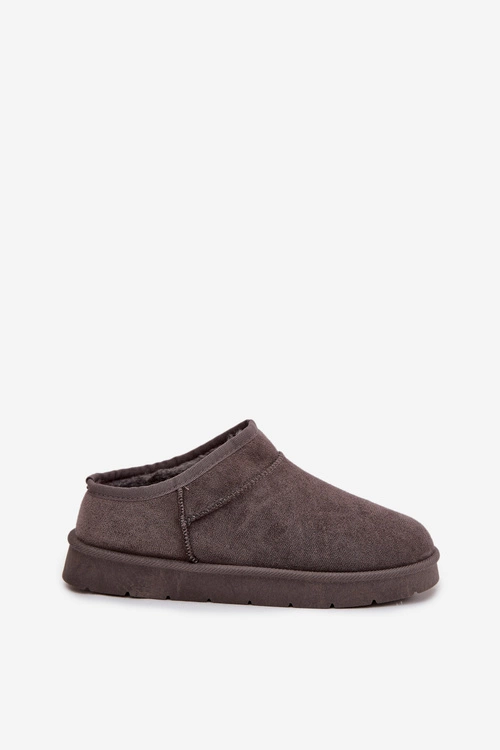 Śniegowce Damskie Ocieplane Futerkiem Ciemnoszare Serenne