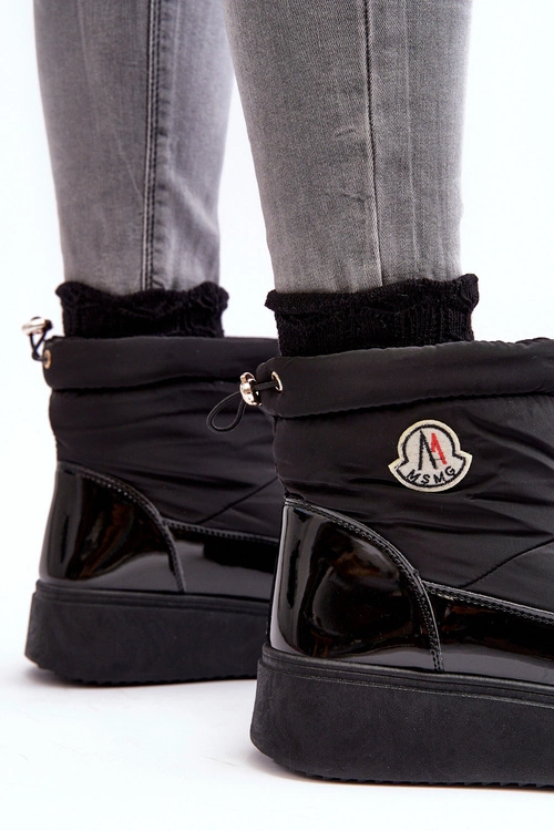 Wsuwane Śniegowce Damskie Na Platformie Czarne Gattea