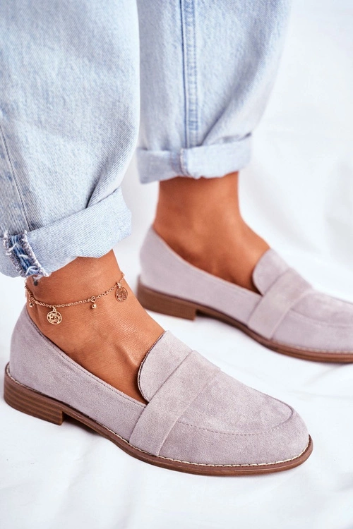 Damskie Półbuty Zamszowe Szare Cintra