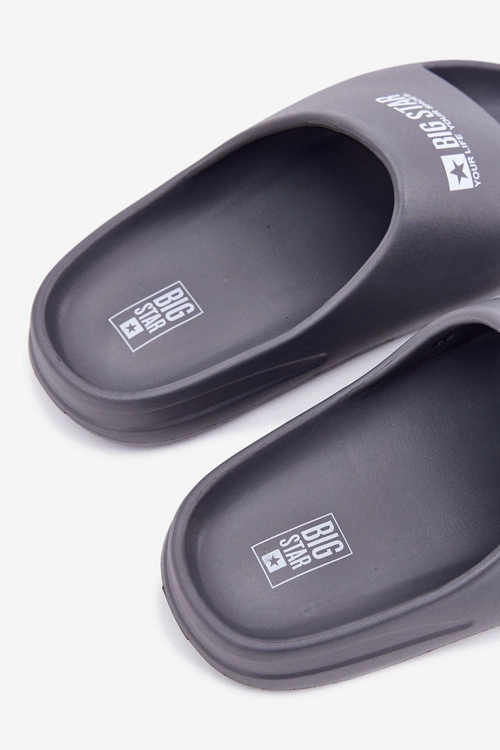 Piankowe Klapki Męskie Z Logo Big Star RR174A013 Szare