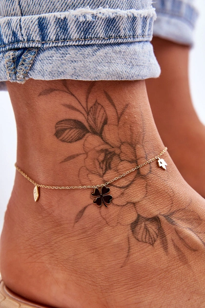 Bransoletka Na Nogę Z Modnymi Zawieszkami Złota