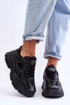 Sneakersy Damskie Na Masywnej Platformie Czarne Agnenia