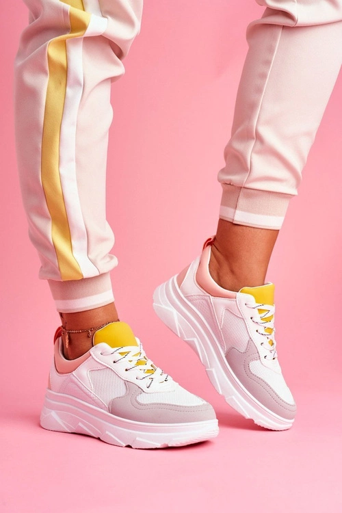 Sportowe Damskie Buty Różowo Białe Fresno