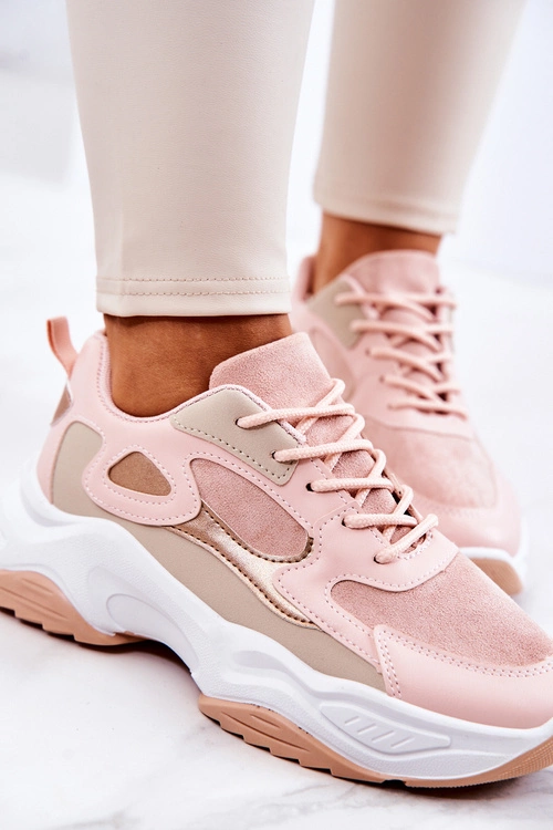 Sportowe Buty Sneakersy Różowe Retroque