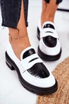 Damskie Półbuty Loafers Skórzane Białe Visconi 3136042