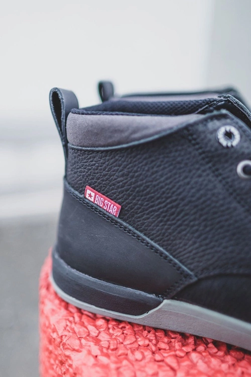 Botki Męskie Skórzane Trzewiki Big Star Czarne EE174197