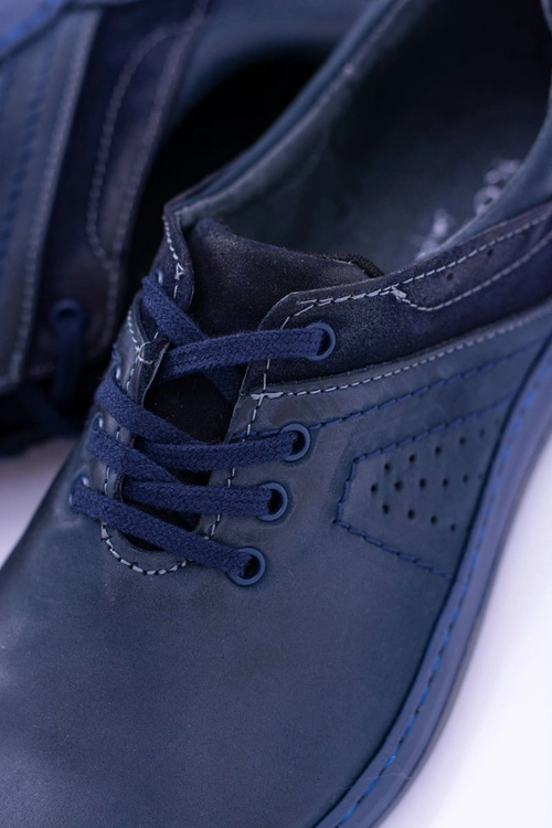 Granatowe Męskie Półbuty Casual Ventrillo