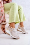 Damskie Skórzane Buty Sportowe Sneakersy Beżowe Loissa