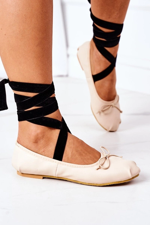 Wiązane Baleriny Lu Boo Nude