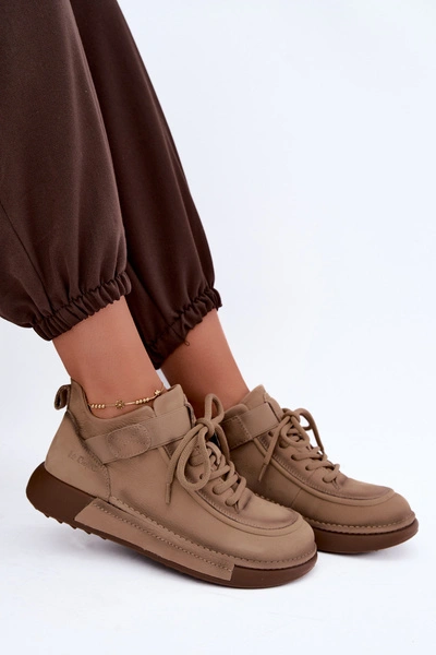 Ocieplane Botki Z Naturalnej Skóry Lee Cooper LCJ-26-19-4603 Khaki