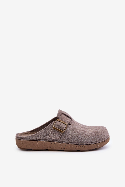 Kapcie Męskie Z Klamrą Klapki Profilaktyczne Inblu MT000012 Beżowe