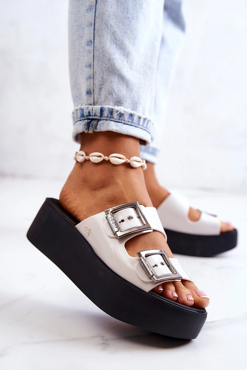 Pachnące Gumowe Klapki ZAXY HH285181 Biało-Czarne