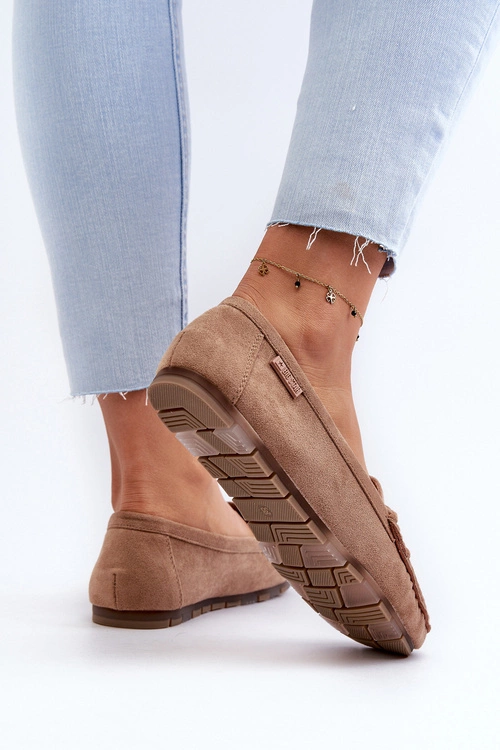 Mokasyny Damskie Eko Zamszowe Big Star NN274930 Memory Foam System Beżowe