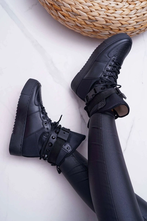 Damskie Sportowe Obuwie Czarne Paski Quake