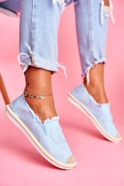 Klasyczne Damskie Espadryle Niebieskie Flaure