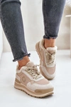 Sneakersy Damskie Ocieplane Na Platformie Big Star OO274A214 Beżowe