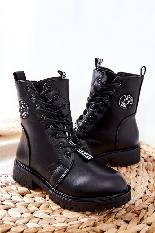 Dziecięce Ocieplane Botki Workery Czarne Rosalie