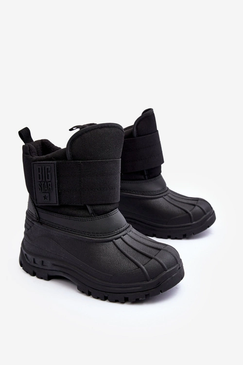 Dziecięce Śniegowce Na Rzep Ocieplane Czarne Big Star MM374122