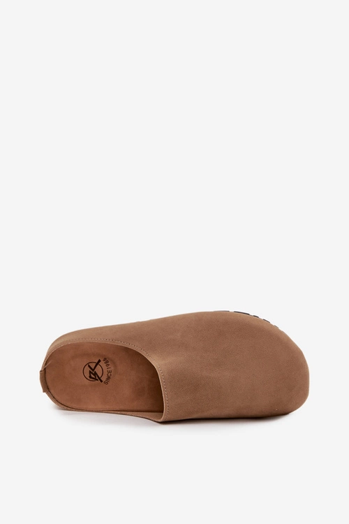 Klapki Chodaki Damskie Na Platformie Ciemnobeżowe Sylviane