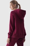 Dresowa Bluza Damska Z Kapturem Nierozpinana 4F 4FWMM00TSWSF1468-51S Fioletowa