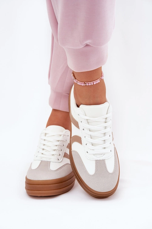 Sneakersy Damskie Na Platformie Białe Tolianna