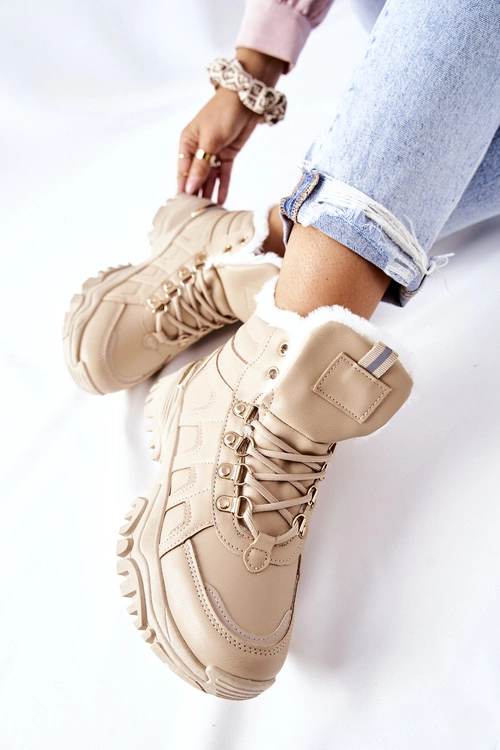 Damskie Ocieplane Trapery Beżowe Hareshaw