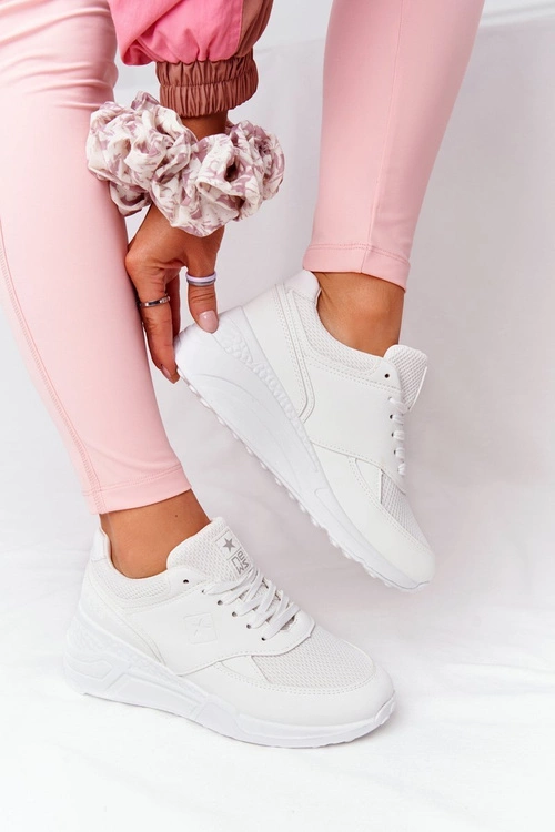 Damskie Sneakersy Na Koturnie Białe Avery