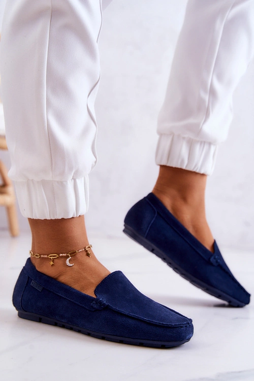 Damskie Zamszowe Mokasyny Big Star JJ274659 Granatowe