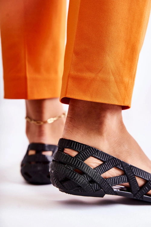 Damskie Gumowe Baleriny Czarne Indila