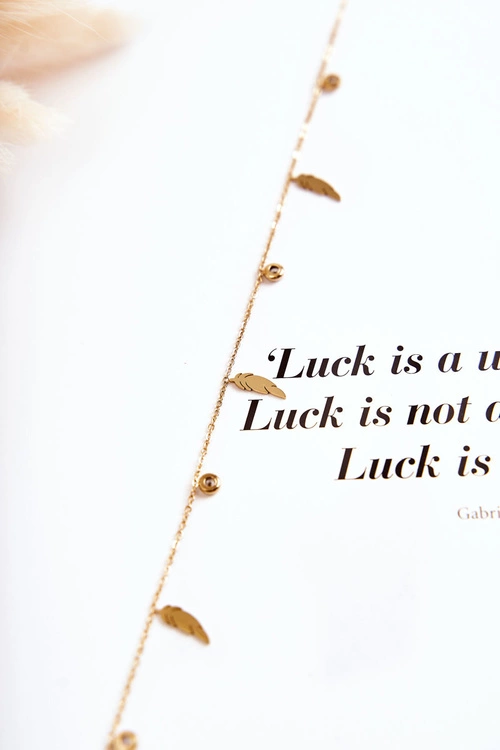 Bransoletka Na Nogę Z Piórkami Oraz Cyrkoniami Złota