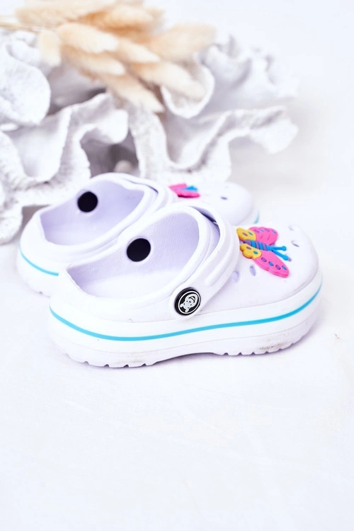 Dziecięce Piankowe Klapki Kroksy Białe Lazy Day
