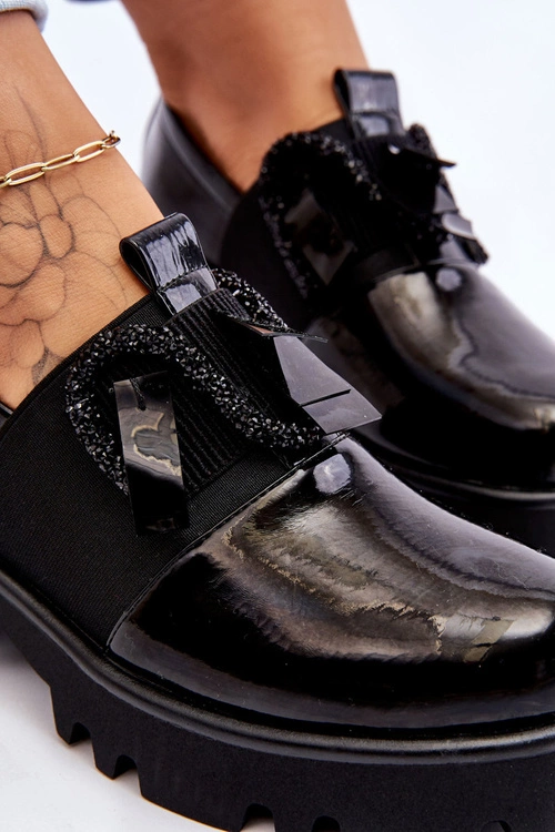 Lakierowane Półbuty Z Ozdobami Czarne Keily