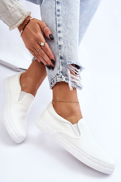 Damskie Tenisówki Slip-On Big Star LL274389 Białe