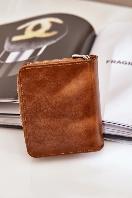 Lakierowany Damski Portfel Portmonetka Brązowy Yathika