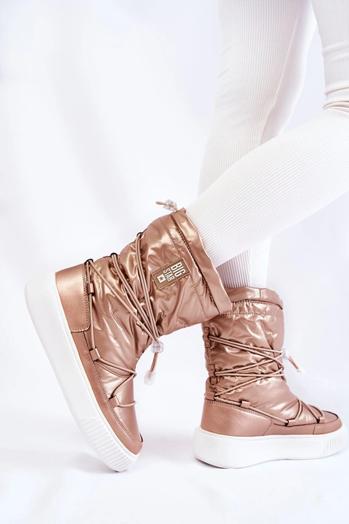 Damskie Ocieplane Śniegowce Big Star KK274194 Beżowe