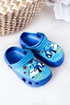 Dziecięce Piankowe Klapki Kroksy Z Samochodem Niebieskie